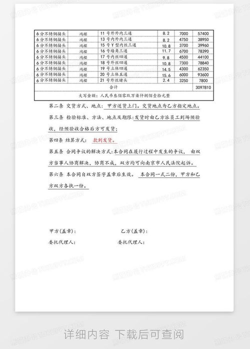 最新五金建材销售合同 含销售价格清单明细 1